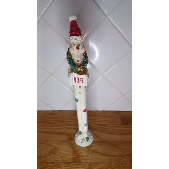 Vintage Tall Resin Pole Snowman Noel Christmas Decoration Figurine - Picture 4 of 5